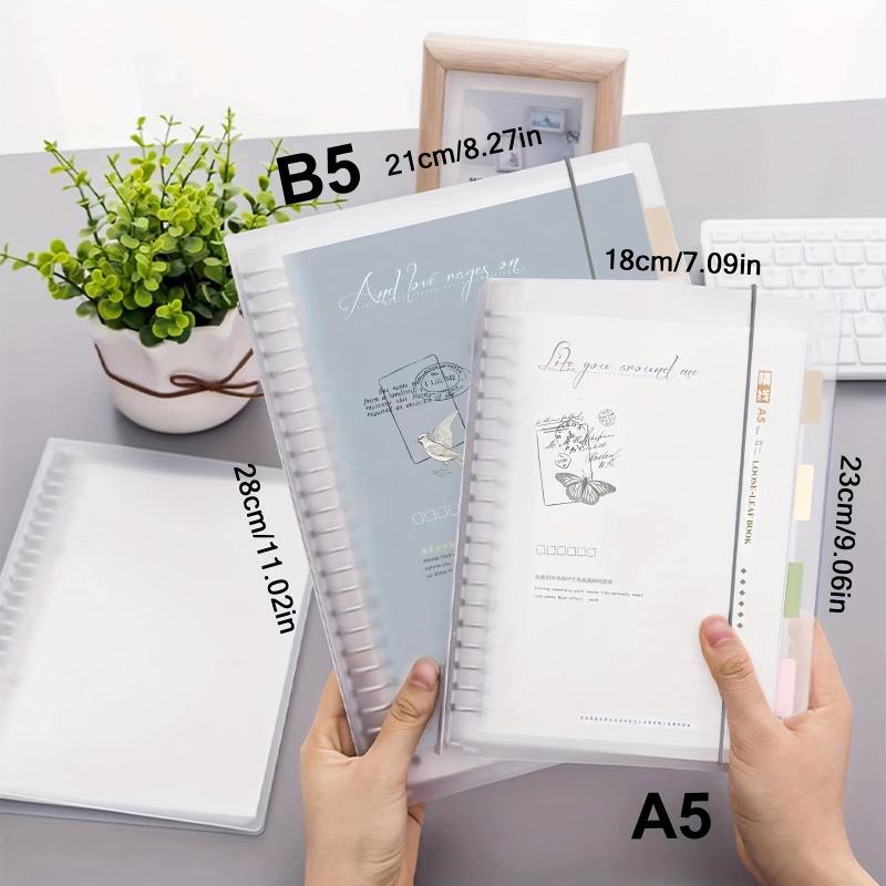 A5 B5 PP Cover Loose leaf Notebook Horizontal Line Notepad