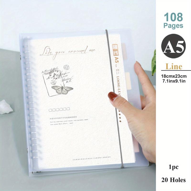 A5 B5 PP Cover Loose leaf Notebook Horizontal Line Notepad