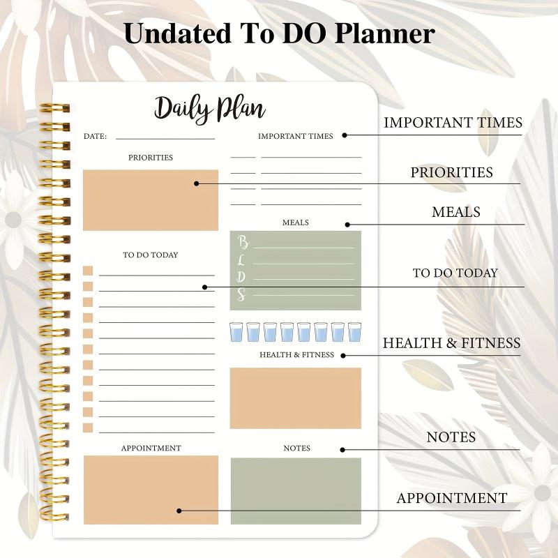 BUBU Daily Planner To Do List Tasks Important Time Management And Meal Plan
