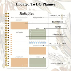 BUBU Daily Planner To Do List Tasks Important Time Management And Meal Plan