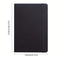 Hard Leather Office Notebook with Elastic Band & Cloth Surface