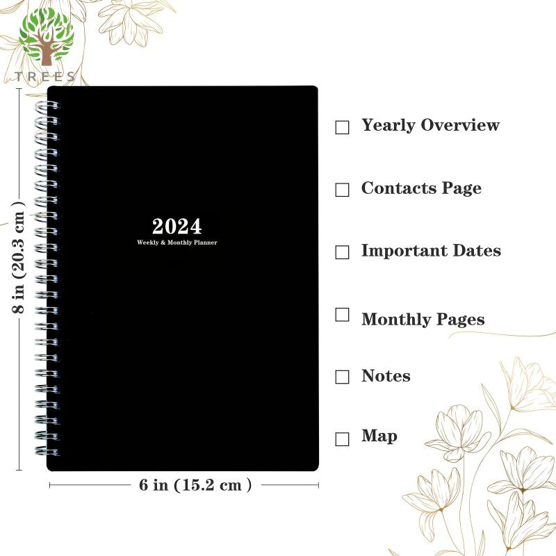 Planner Weekly And Monthly Notebook Spiral 12 Month Agenda Journal