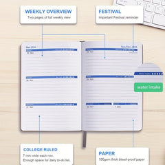 Planner 18 Months Weekly & Monthly Academic Year Calendar Jan-Jun Hardcover