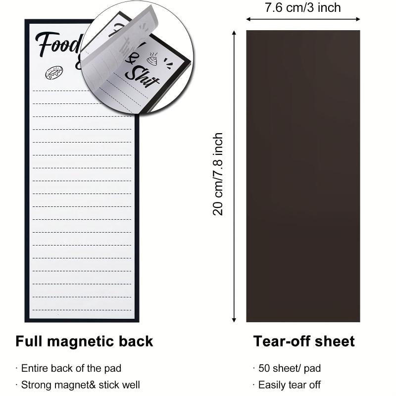 2pcs Magnetic Grocery List Pad with Pen Holder - Funny Notepad for Fridge