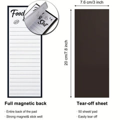 2pcs Magnetic Grocery List Pad with Pen Holder - Funny Notepad for Fridge