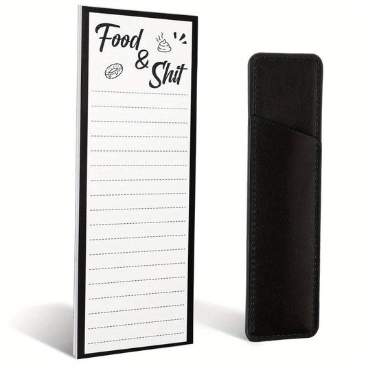 2pcs Magnetic Grocery List Pad with Pen Holder - Funny Notepad for Fridge