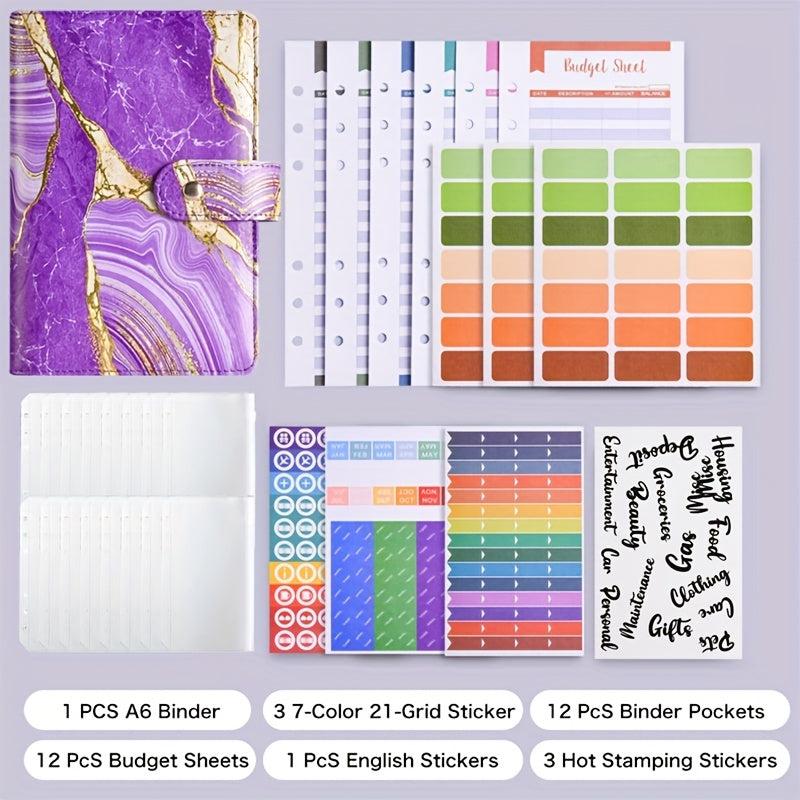 Golden Buckle Loose leaf Hand Account Book With Marble Pattern