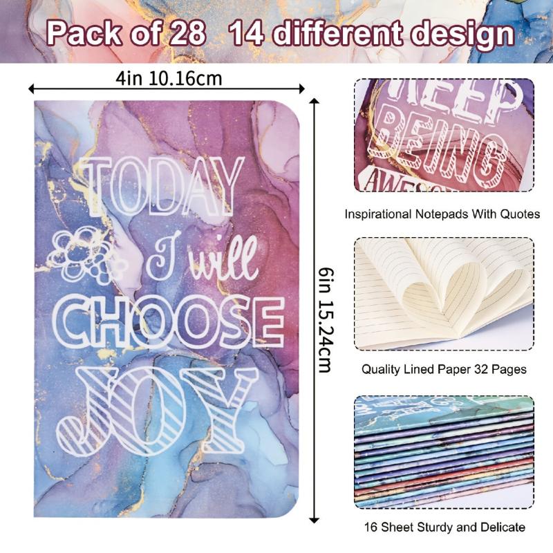 28 Mini Notebooks Inspirational Journals Bulk 32 Pages A6 Lined Notepads