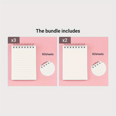 60 Sheets Mini Pocket Notebook Flip up Coil Binding Transparent Frosted Cover