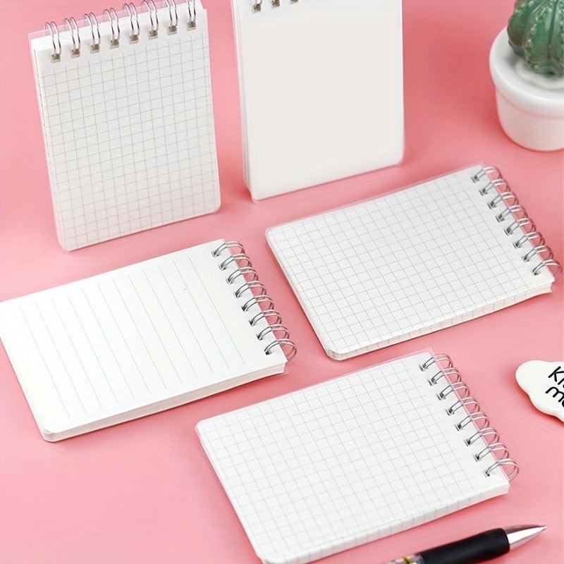 60 Sheets Mini Pocket Notebook Flip up Coil Binding Transparent Frosted Cover