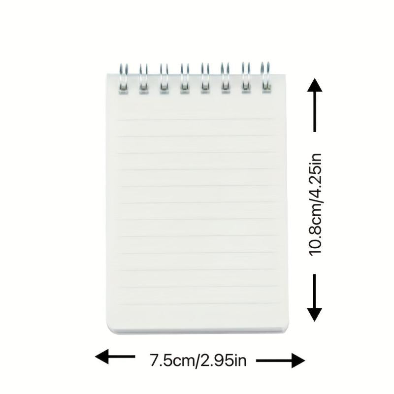 60 Sheets Mini Pocket Notebook Flip up Coil Binding Transparent Frosted Cover