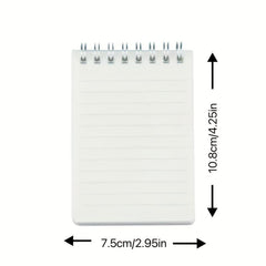60 Sheets Mini Pocket Notebook Flip up Coil Binding Transparent Frosted Cover