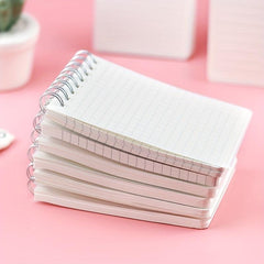 60 Sheets Mini Pocket Notebook Flip up Coil Binding Transparent Frosted Cover