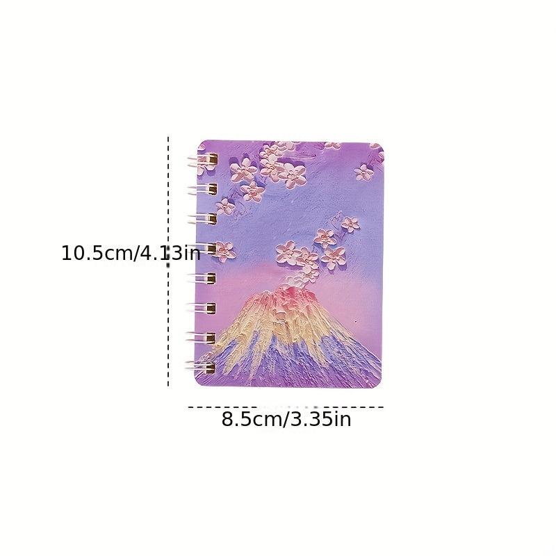 80sheets A7 Painting Landscape Coil Book Mini Pocket Notepad Diary Notebook