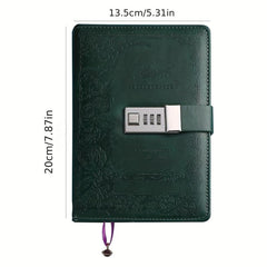 Art Retro Password Book With Lock Diary Notebook for Students