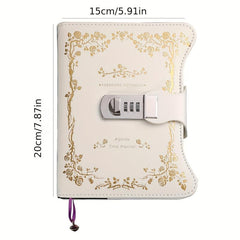 Art Retro Password Book With Lock Diary Notebook for Students