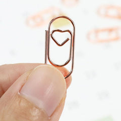 20pcs Heart Paperclip Stainless Steel Wire Small Love Heart Shaped Paper Clips