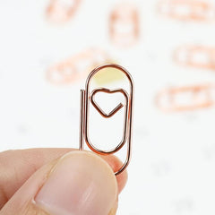 20pcs Heart Paperclip Stainless Steel Wire Small Love Heart Shaped Paper Clips