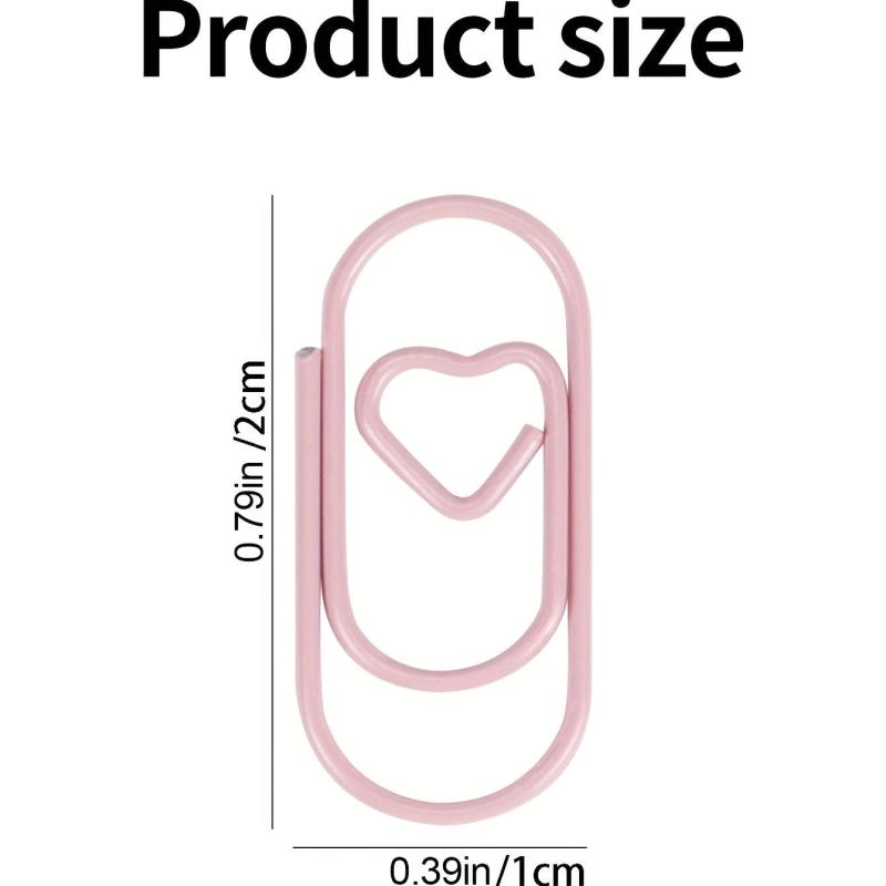 20pcs Heart Paperclip Stainless Steel Wire Small Love Heart Shaped Paper Clips