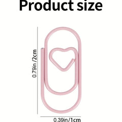 20pcs Heart Paperclip Stainless Steel Wire Small Love Heart Shaped Paper Clips