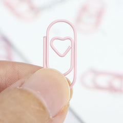 20pcs Heart Paperclip Stainless Steel Wire Small Love Heart Shaped Paper Clips