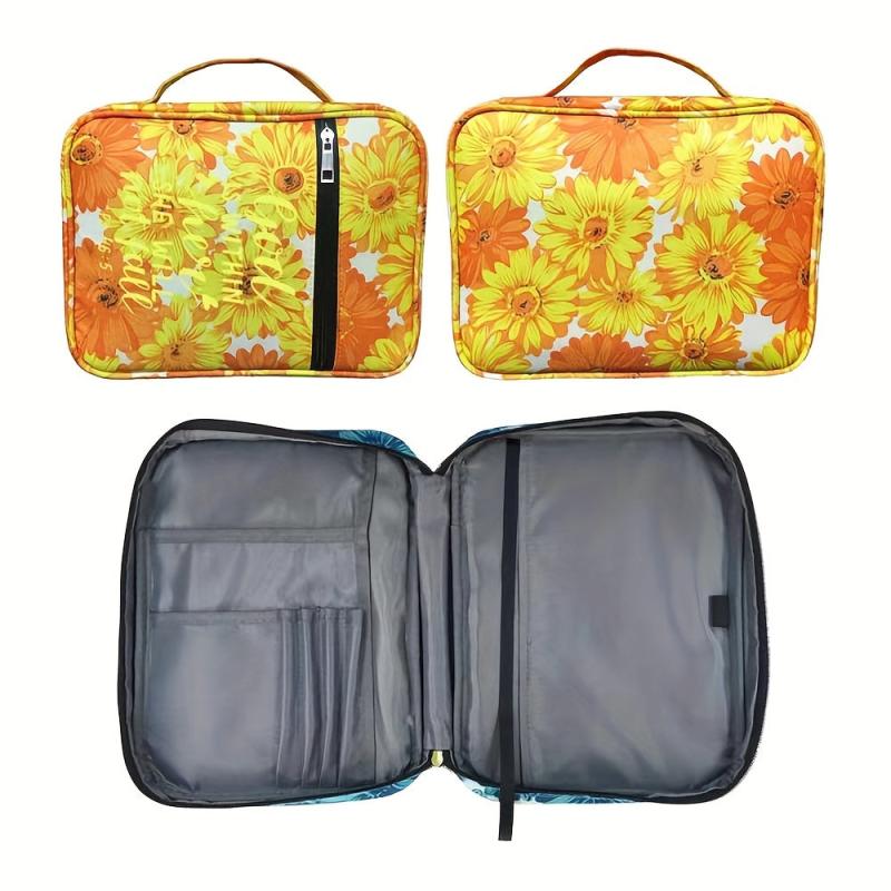 Bible Cover Carrying Case with Handle and Zippered Pocket