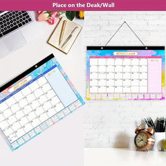 18-Month Academic Desk Calendar, Julian Dates, School Home Office