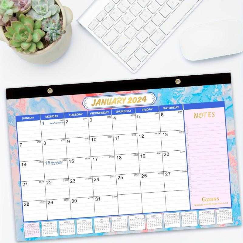 18-Month Academic Desk Calendar, Julian Dates, School Home Office
