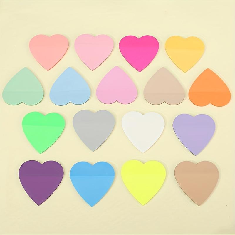 Heart Shaped Sticky Notes 50-Count Self-Adhesive for School and Office Use