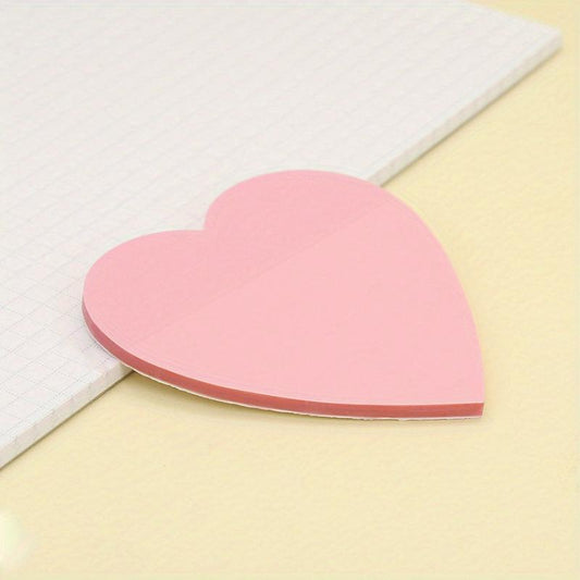 Heart Shaped Sticky Notes 50-Count Self-Adhesive for School and Office Use