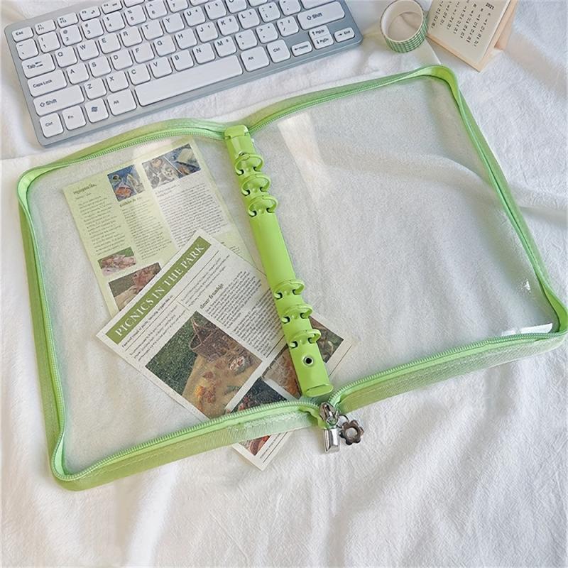 Zipper Binder Postcard Collection Book for School Stationery