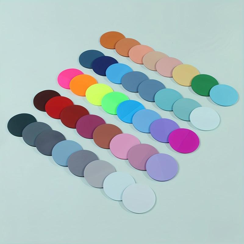40pcs Colorful Round Transparent Adhesive Labels Sticky Notes