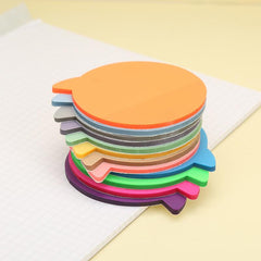 50 Pages Cartoon Sticky Notes, Various Shapes Colored PET Message In