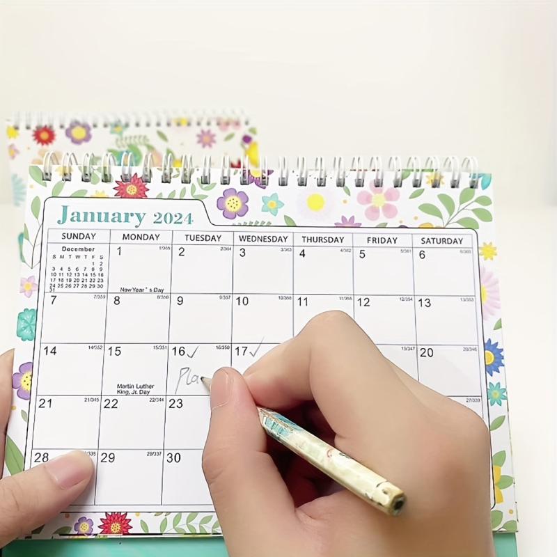 Desk Calendar Monthly Planner Desk Accessories Decor Record Calendar Book