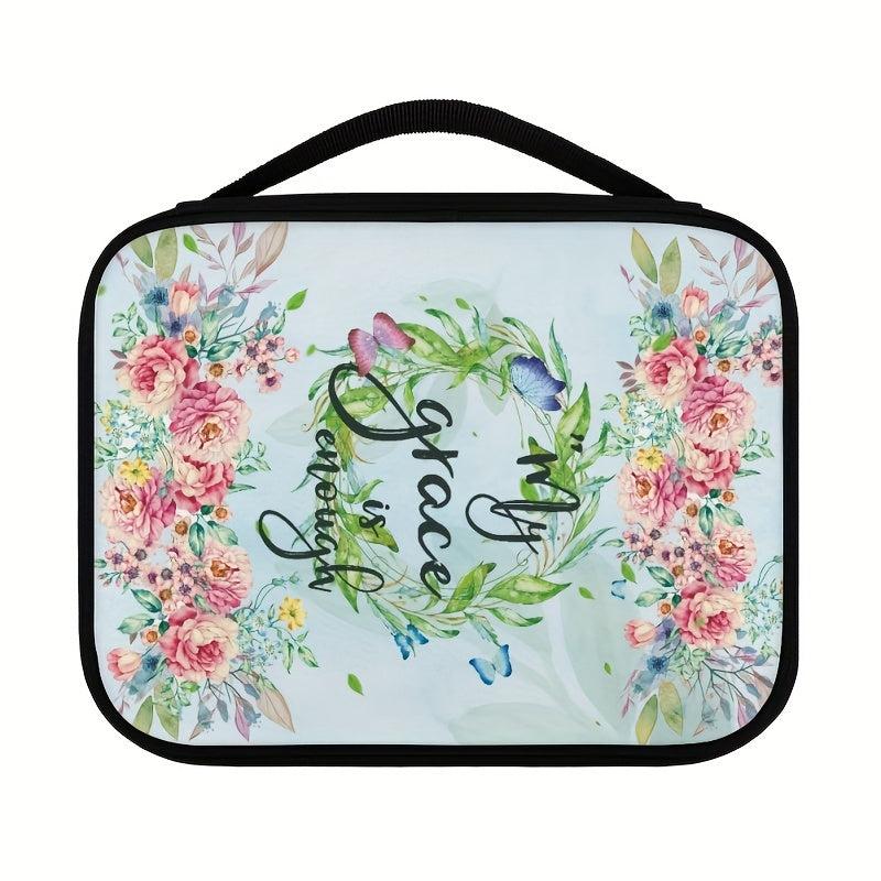 Bible Cover My Grace Is Enough Floral Carrying Bag
