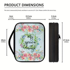 Bible Cover My Grace Is Enough Floral Carrying Bag