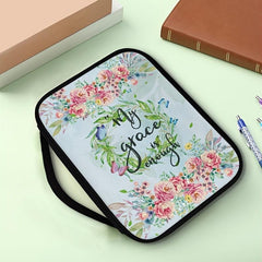 Bible Cover My Grace Is Enough Floral Carrying Bag
