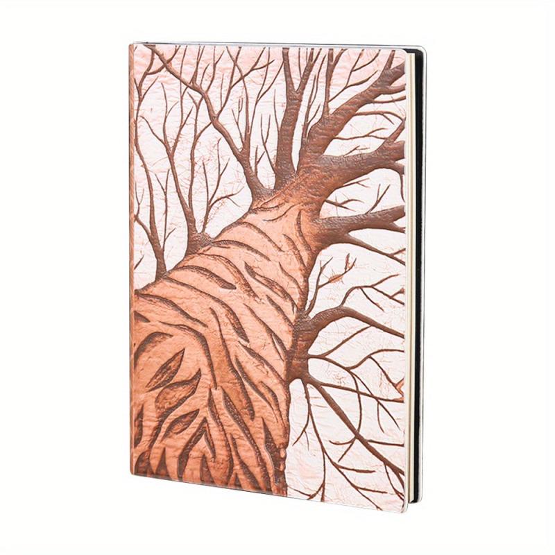 PCA5 Retro Tree Wood Notepad Double Inner Page Horizontal Line Notebook