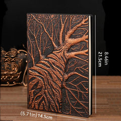 PCA5 Retro Tree Wood Notepad Double Inner Page Horizontal Line Notebook