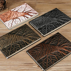 PCA5 Retro Tree Wood Notepad Double Inner Page Horizontal Line Notebook