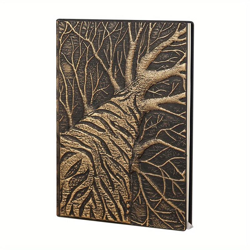 PCA5 Retro Tree Wood Notepad Double Inner Page Horizontal Line Notebook
