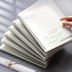 A5 Coil Notebook 80 Sheets PP Cover Horizontal Line Grid Spiral Hardcover