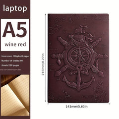 European 3D Embossed Craft Notebook, Literary Journal Diary