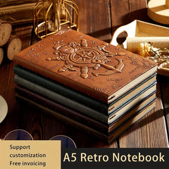 European 3D Embossed Craft Notebook, Literary Journal Diary