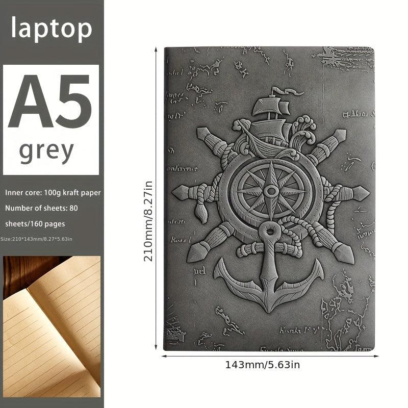 European 3D Embossed Craft Notebook, Literary Journal Diary