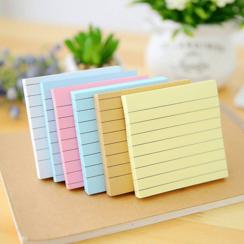 80 Pages Candy Colors Horizontal Line Sticky Notes