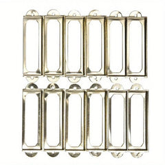 12pcs Antique Brass Iron Drawer Label Pull Handle Card Holder