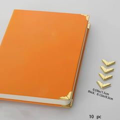 10pcs Golden Metal Book Corner Protectors for Students and Book Enthusiasts