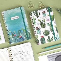 3 Pack Hardcover Spiral Notebook 160 Pages Cactus 8.25 x 5.25in