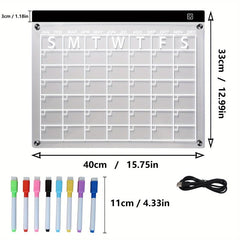 Magnetic Acrylic Fridge Calendar Clear Dry Erase Monthly Planner